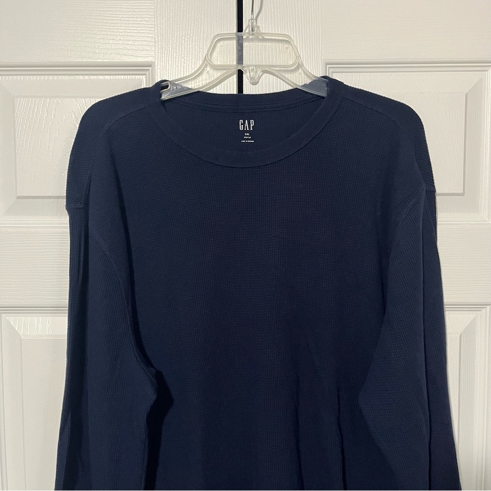 GAP size XXL men’s dark blue waffle knit top - Picture 6 of 7
